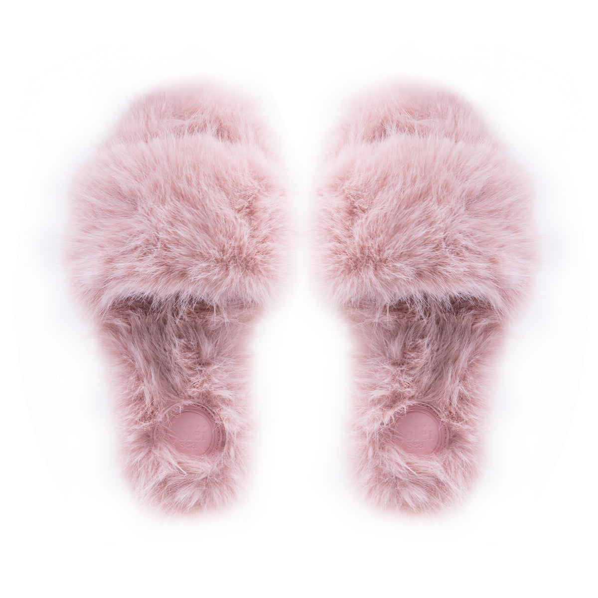 Soléi Sea Kookie shaggy faux fur slipper with arch support in Pink