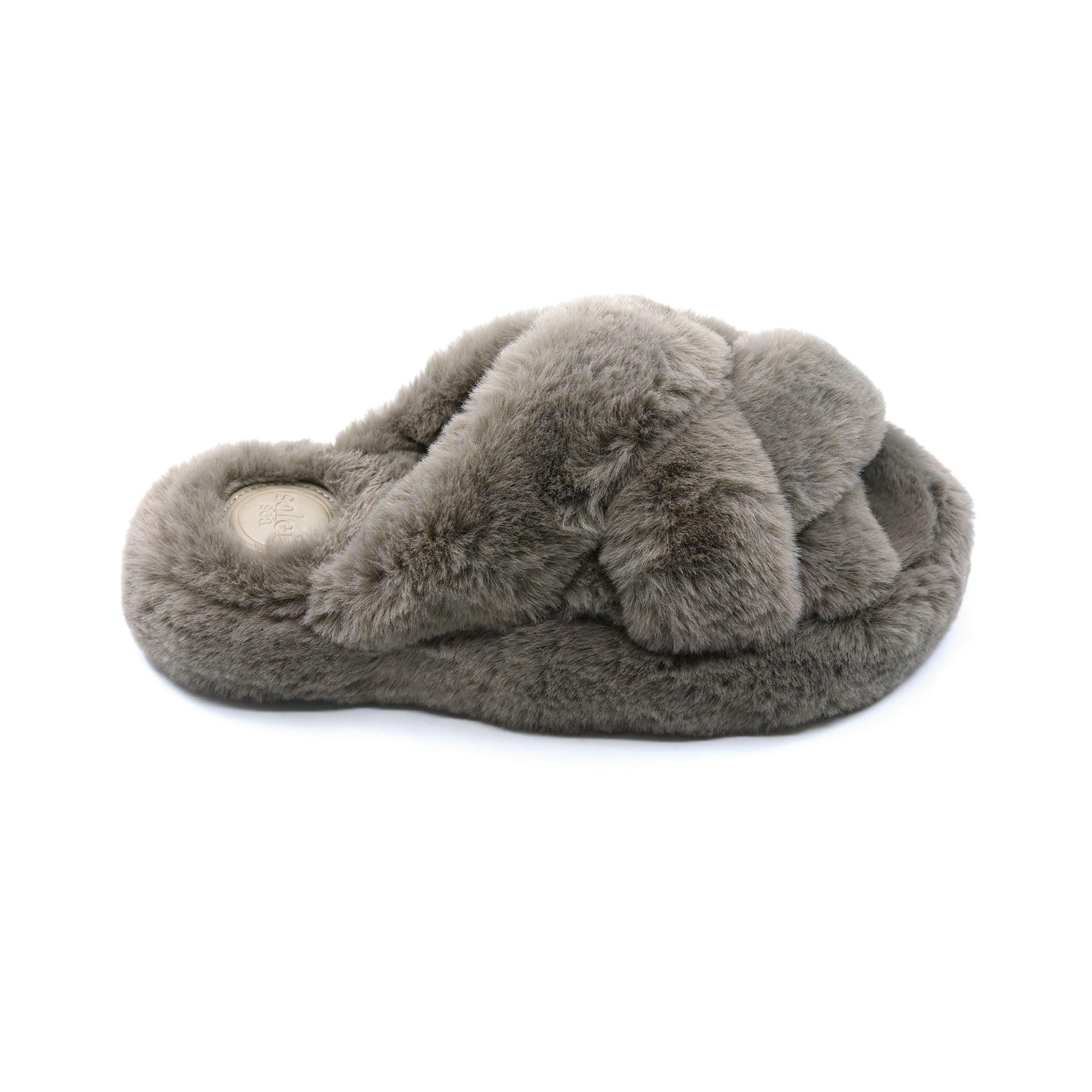 NEVIE faux fur slipper in Fog, view 5