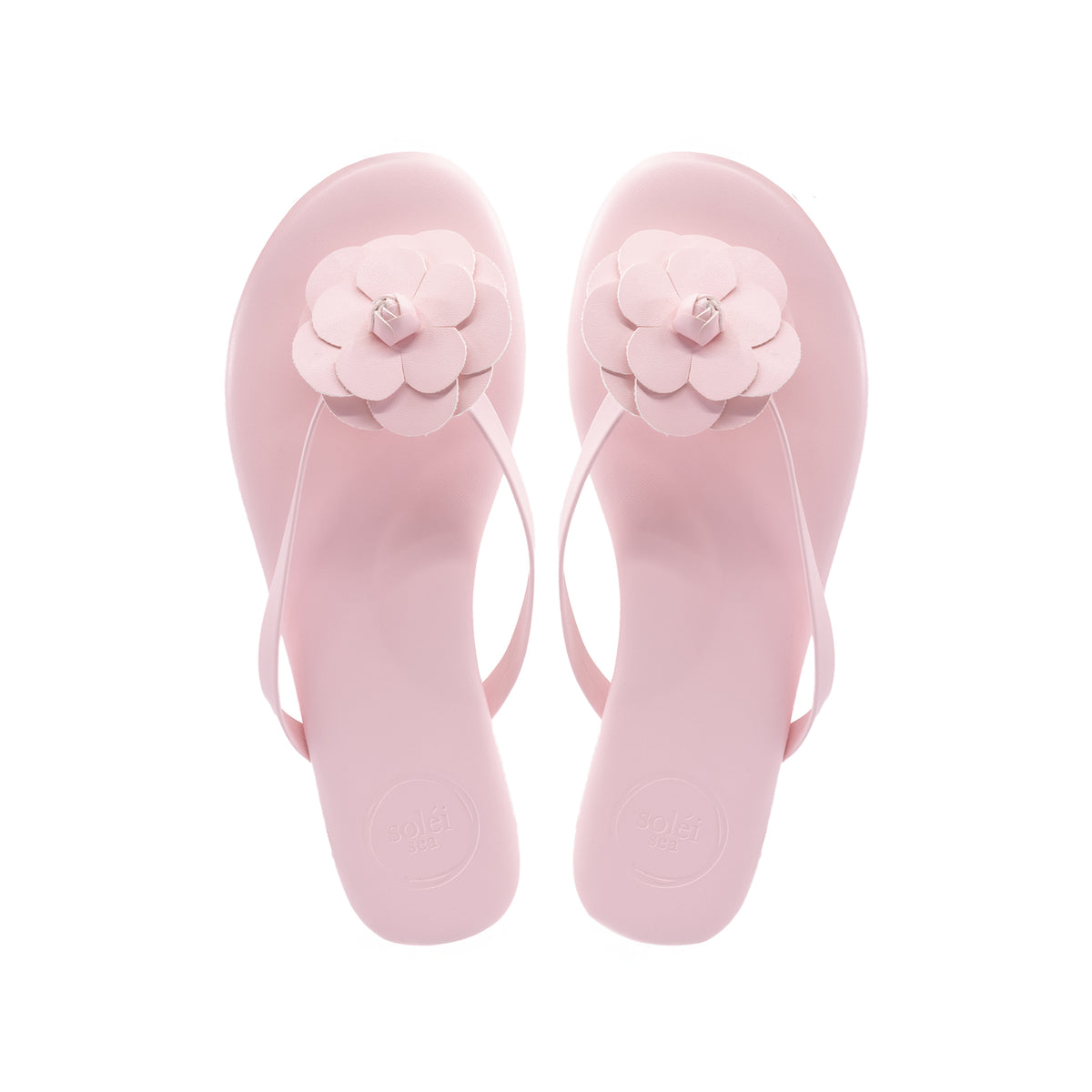 Soléi Sea Valentina vegan leather flip flop with arch support in Blush Pink