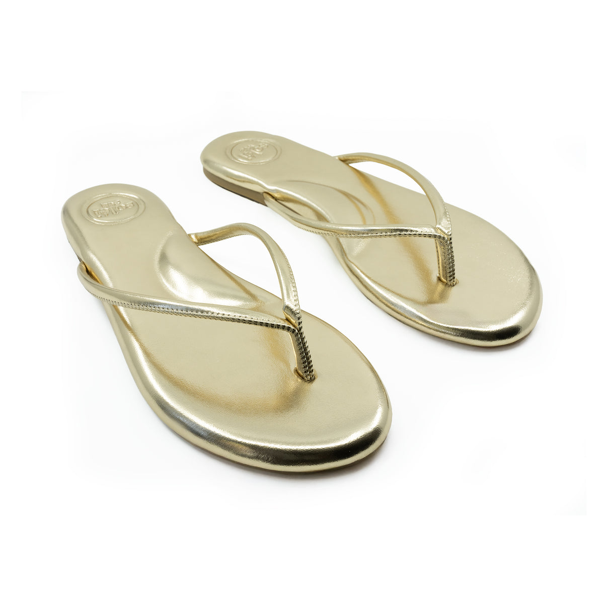 Soléi Sea Vivie flip flop in Metallic Gold, view 2