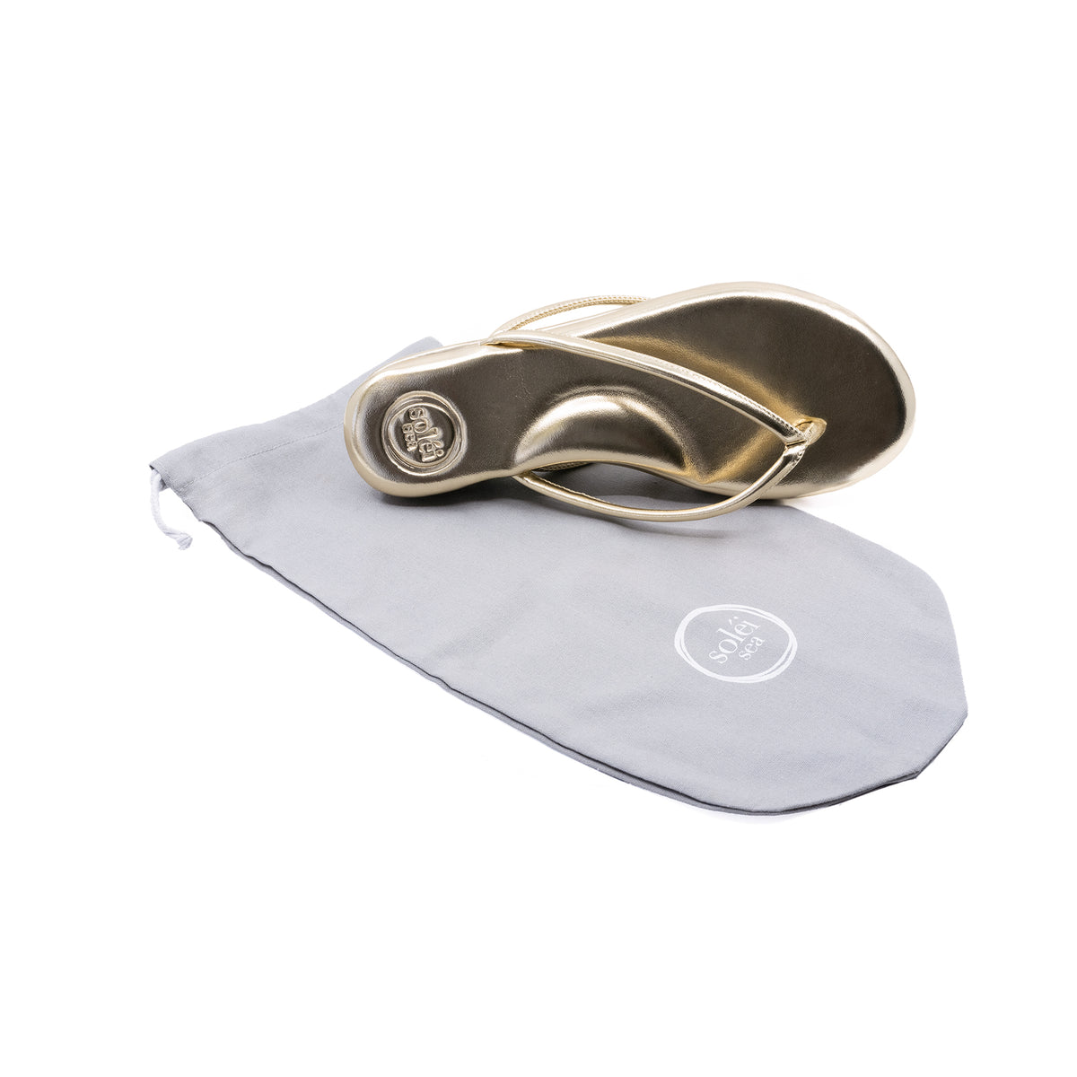 Soléi Sea Vivie flip flop in Metallic Gold, view 6