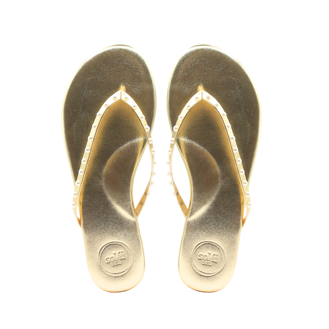 Indie Solid Metallic Gold with Pearls