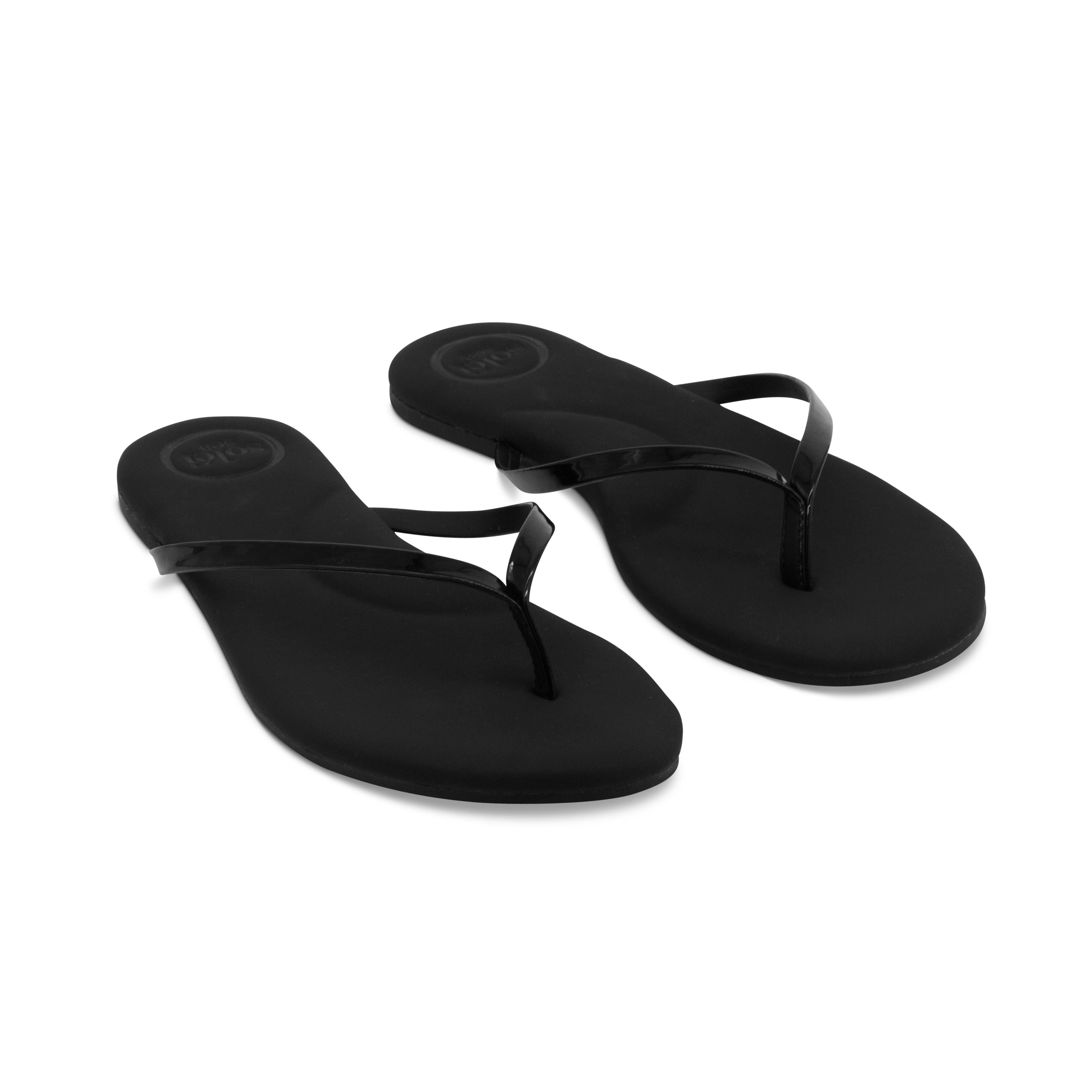 Indie Black with Patent Strap Sandal