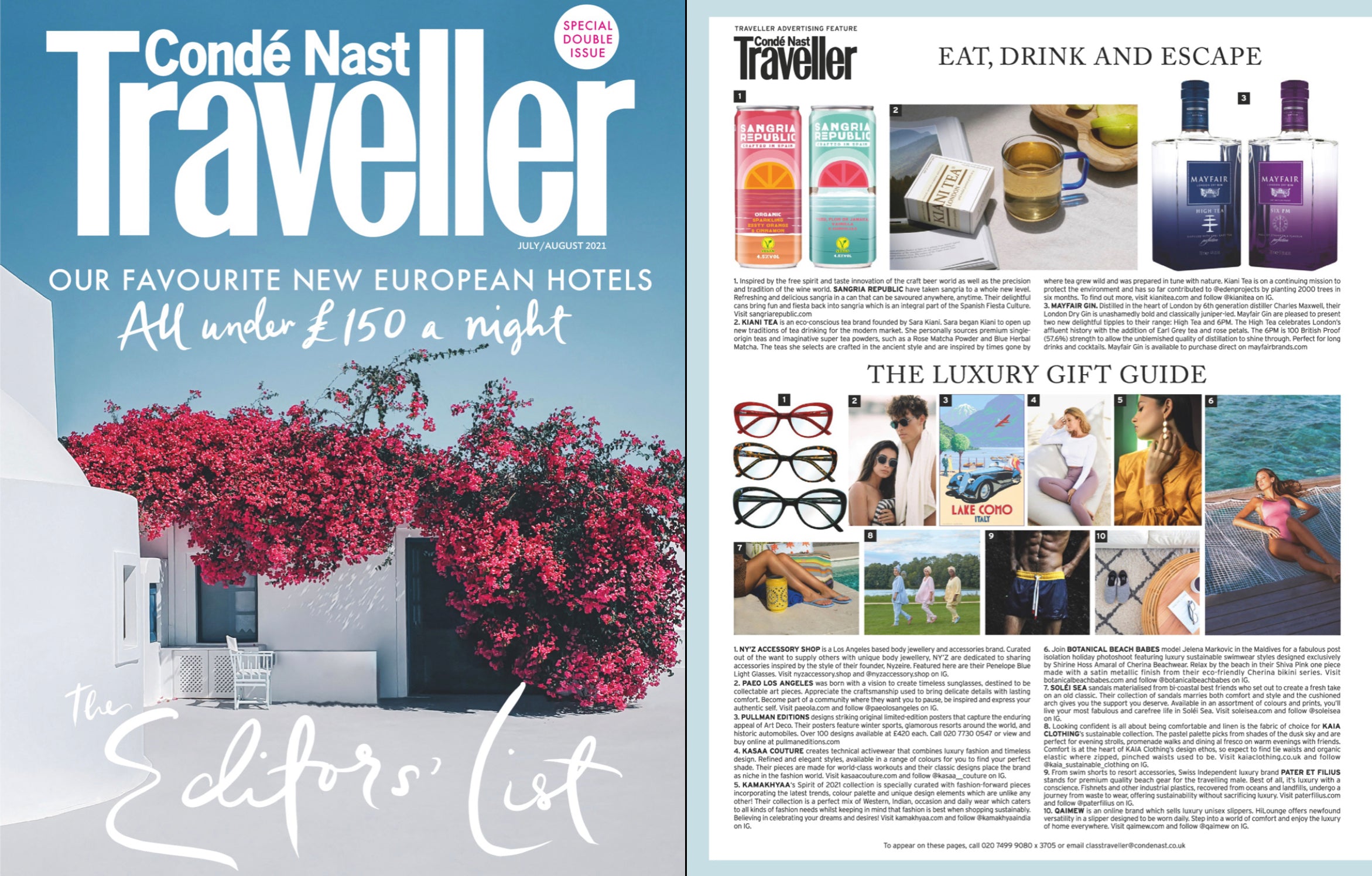 Condé Nast Traveller, July/Aug 2021: The  Luxury Gift Guide