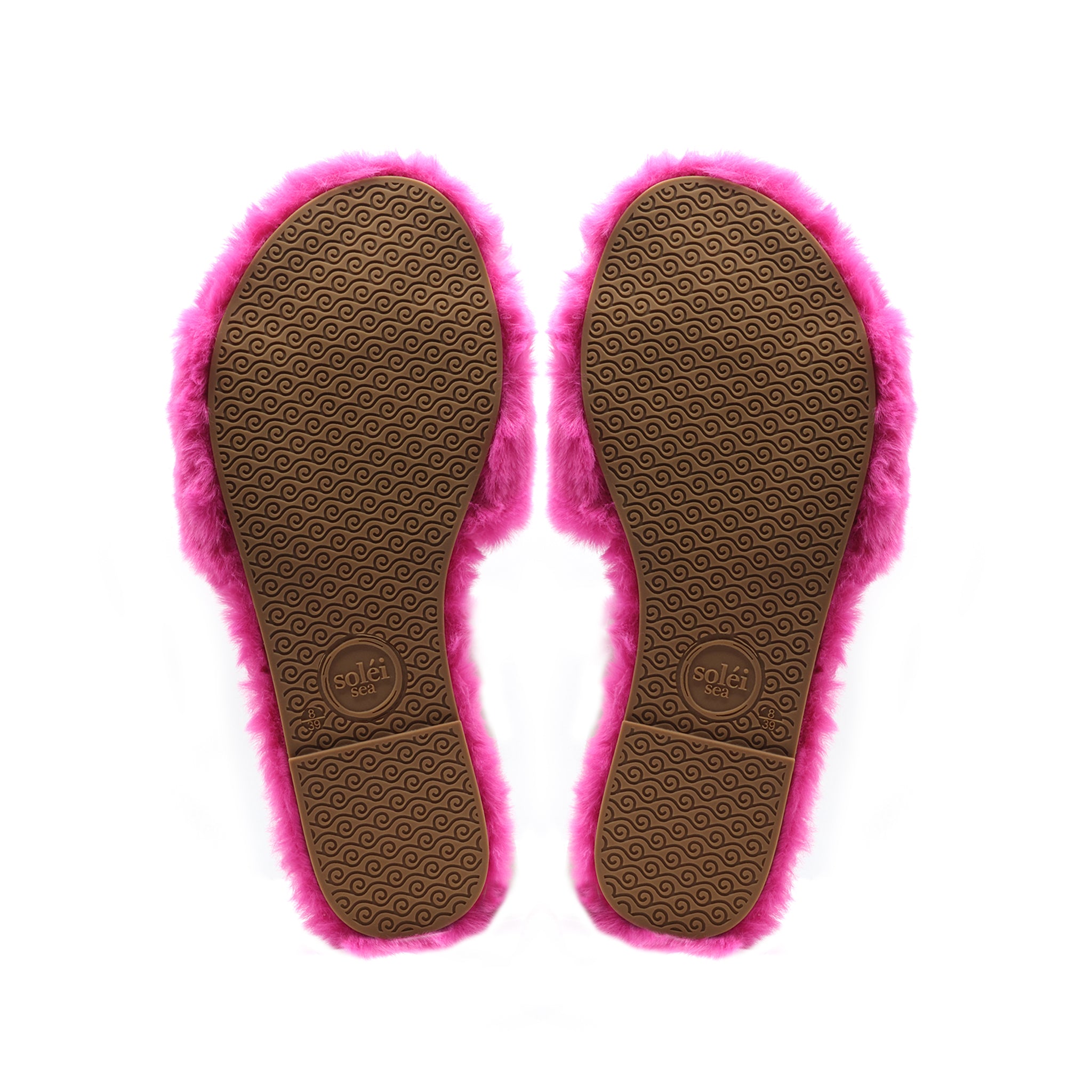 Solei Fur Slide Slipper in Hot Pink