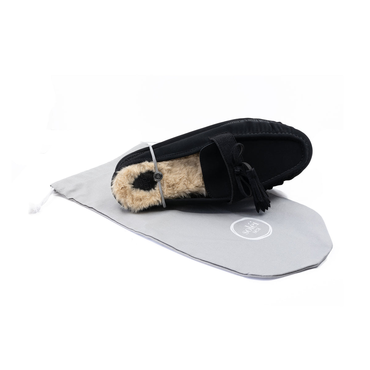 Soléi Sea Beanie slipper in River Rock Black, view 7