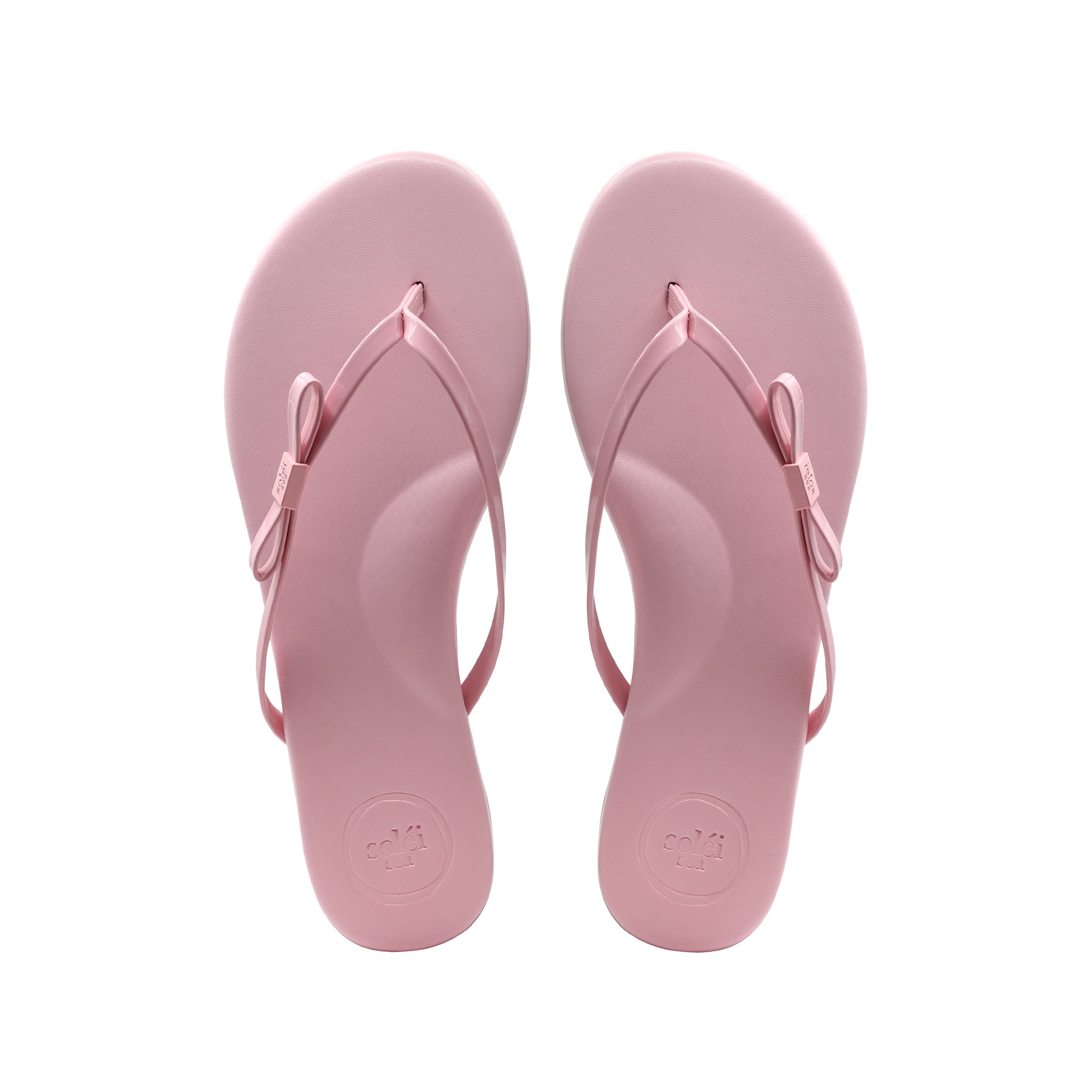 Soléi Classic Indie Sandal with a mini bow on the patent straps. Light Barbie Pink! So cute!