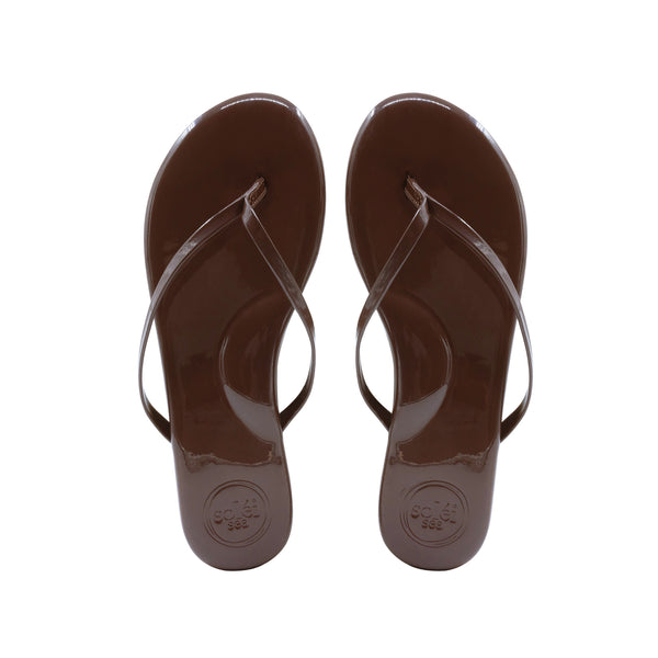 Indie Patent Chocolate Sandal