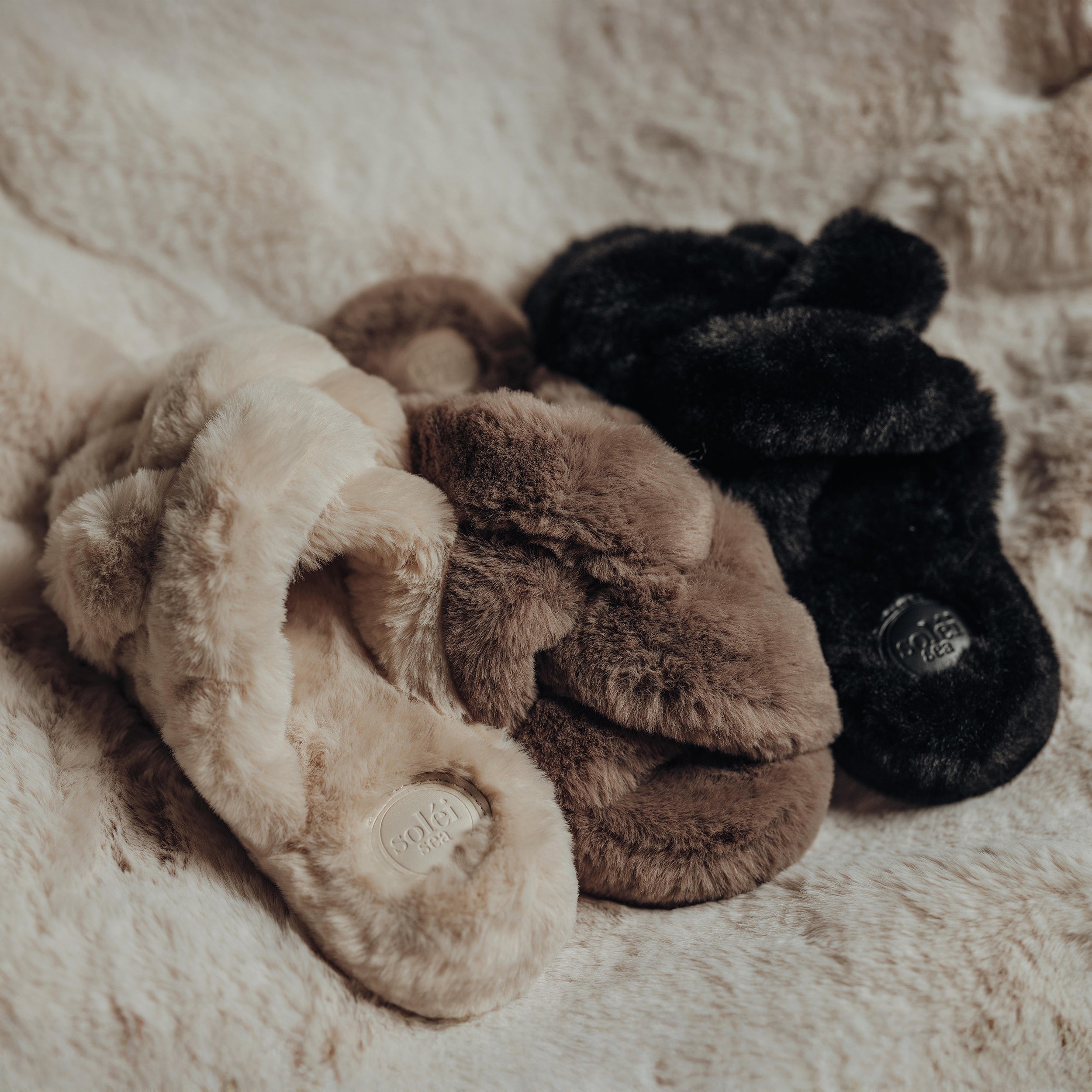 NEVIE faux fur slipper in Black, view 4