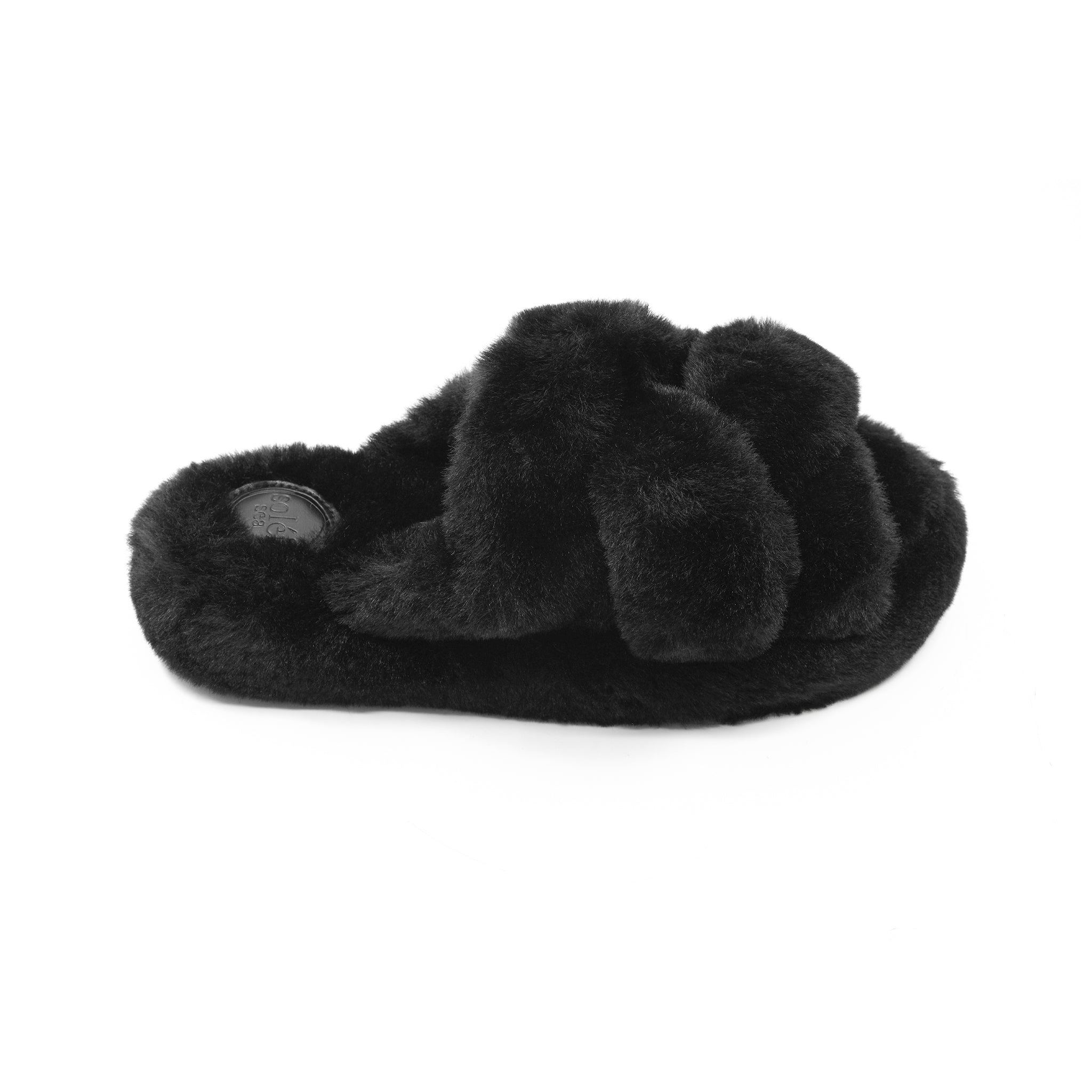 NEVIE faux fur slipper in Black, view 6