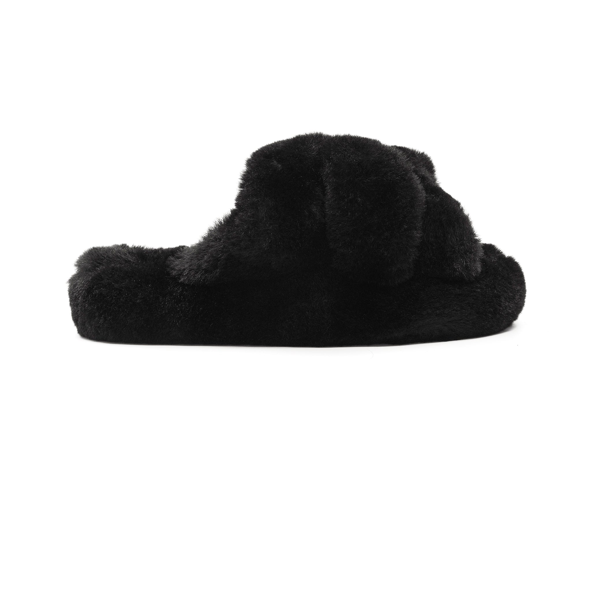 NEVIE faux fur slipper in Black, view 7