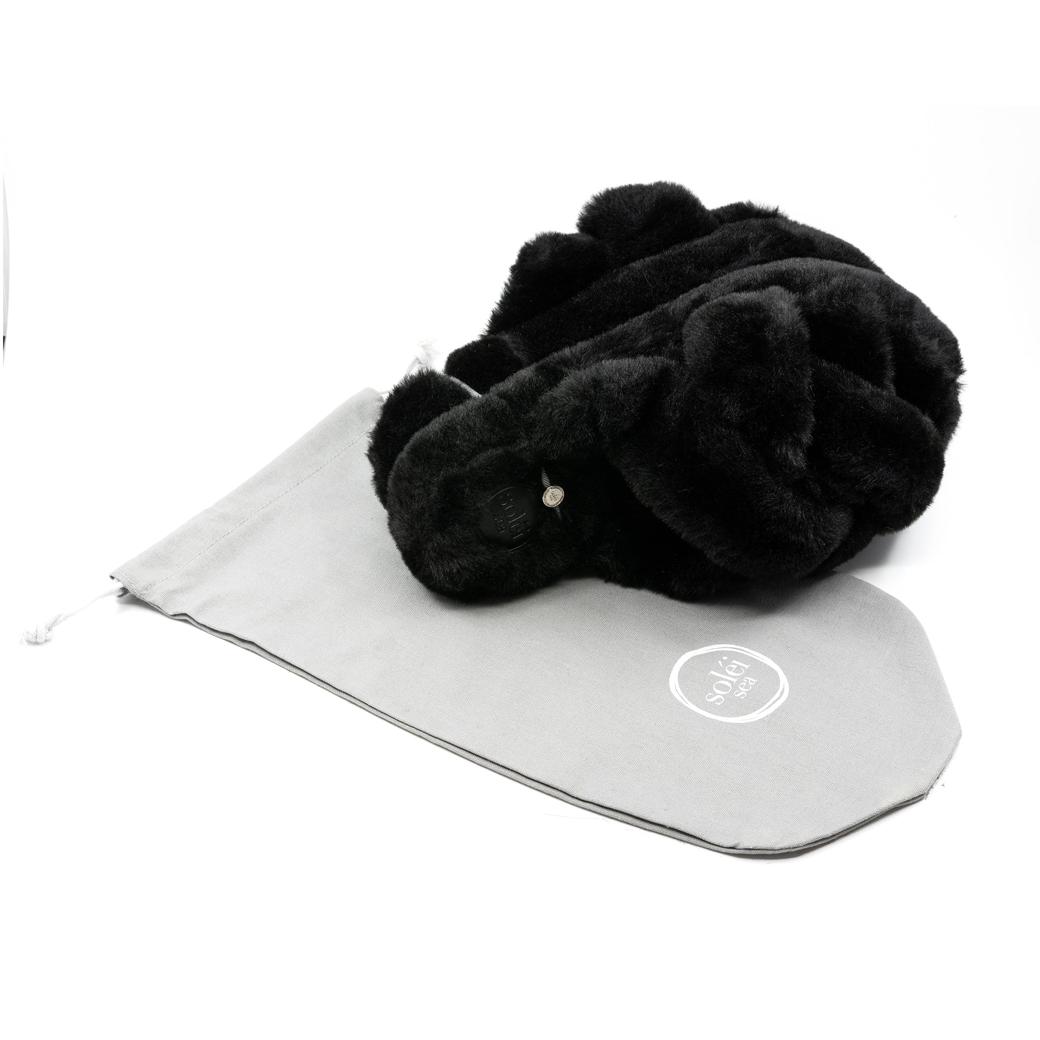 NEVIE faux fur slipper in Black, view 9