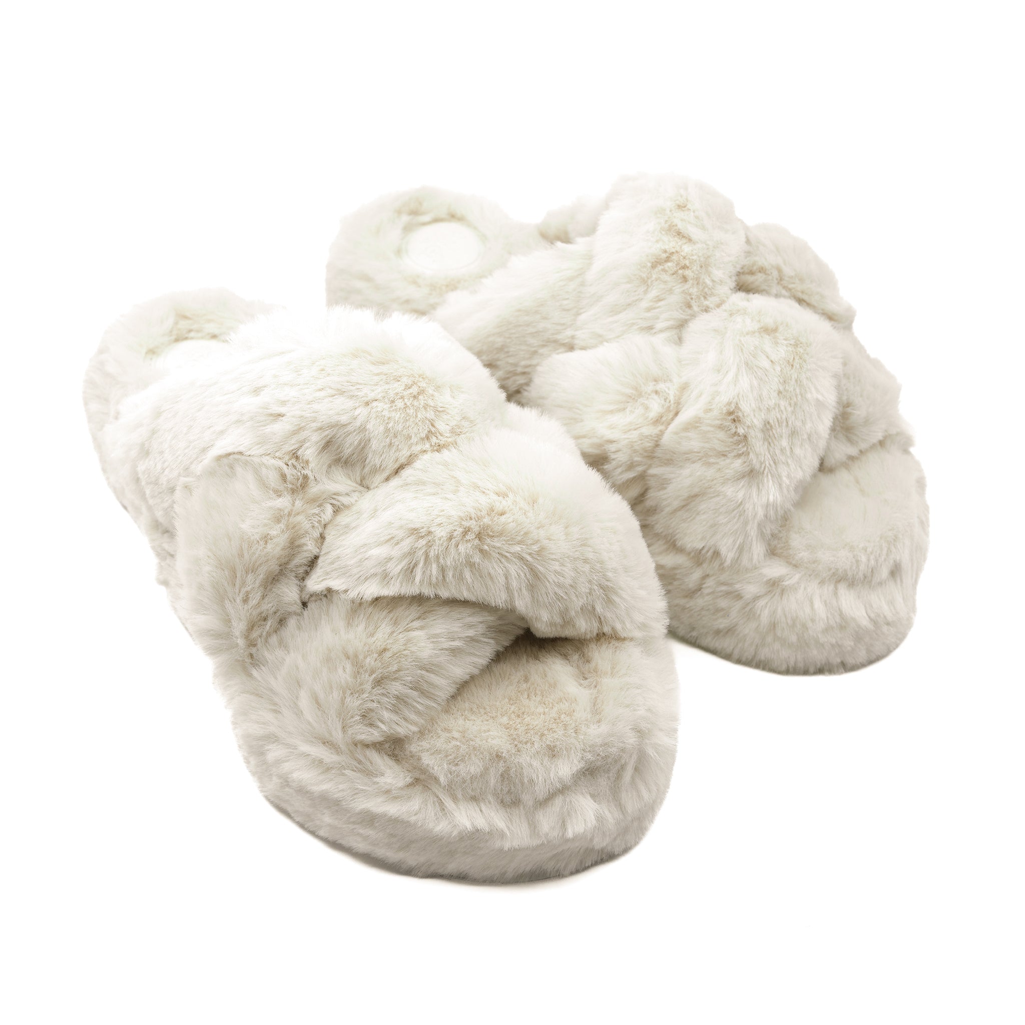 NEVIE faux fur slipper in Crème, view 3