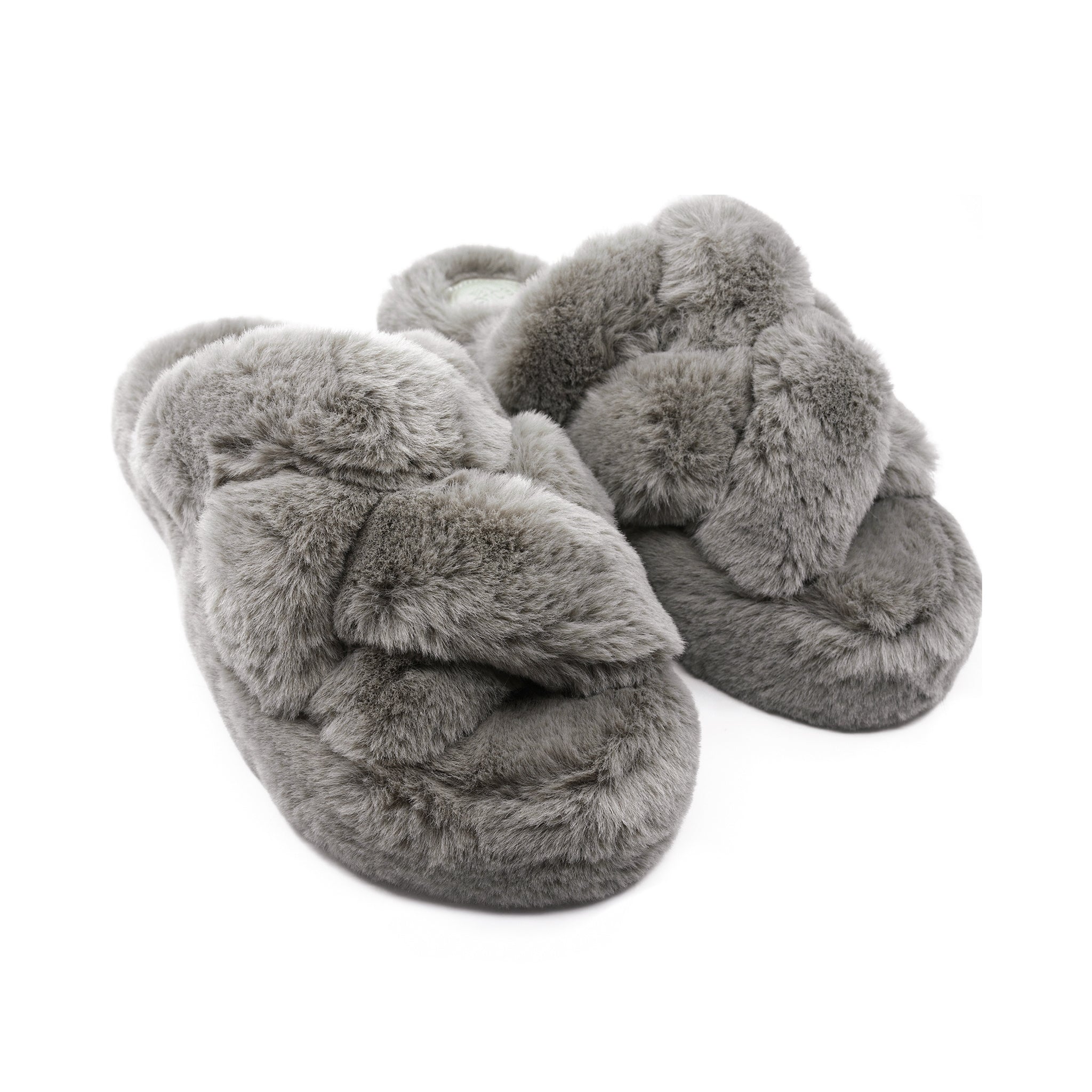 NEVIE faux fur slipper in Fog, view 4