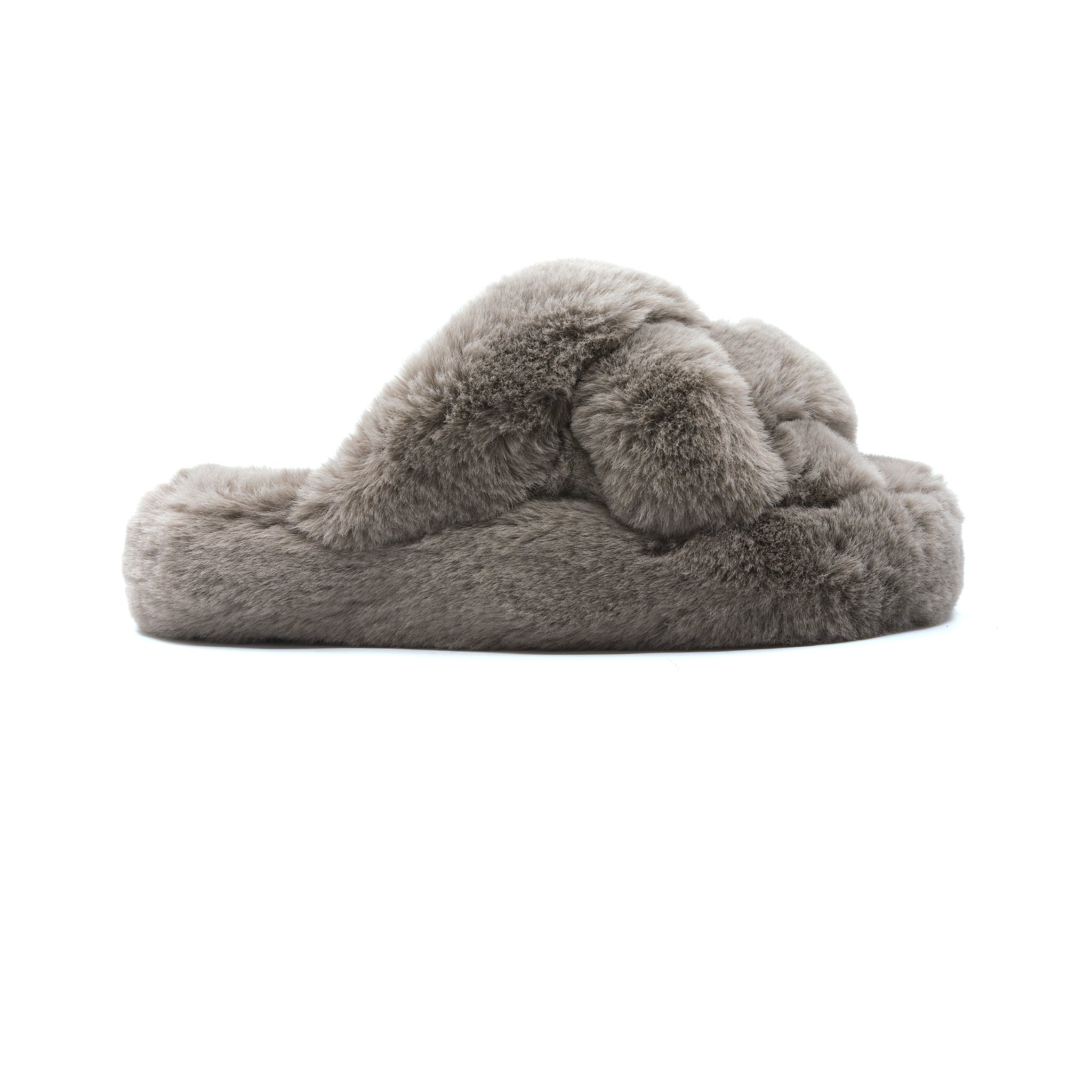 NEVIE faux fur slipper in Fog, view 6