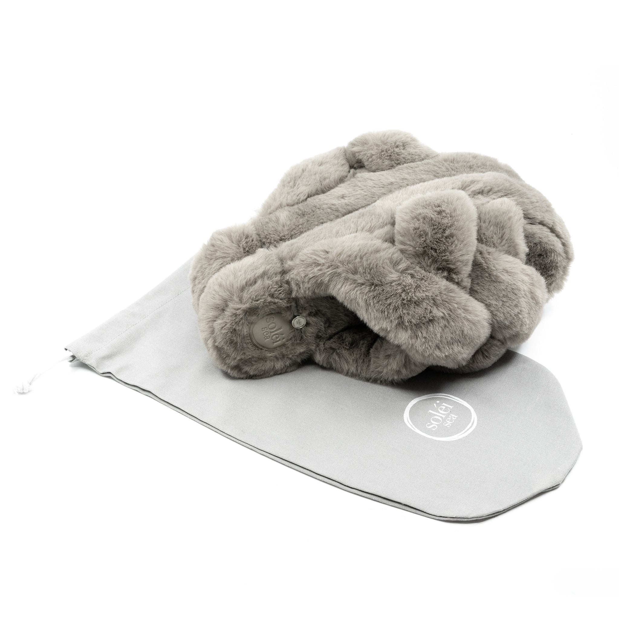 NEVIE faux fur slipper in Fog, view 8