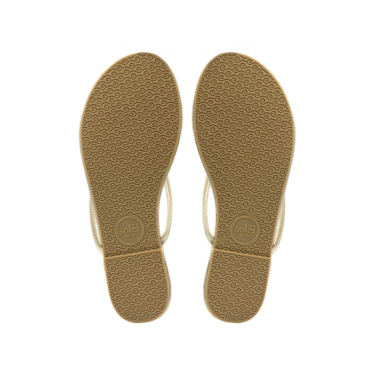 Soléi Sea Vivie flip flop in Metallic Gold, view 5