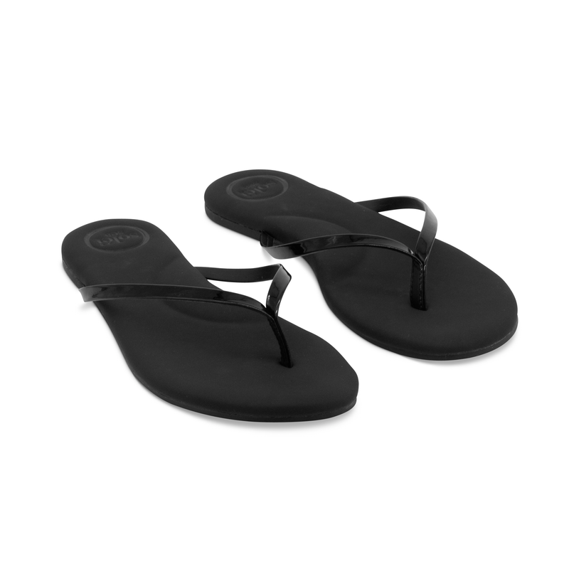 Indie Black with Patent Strap Sandal