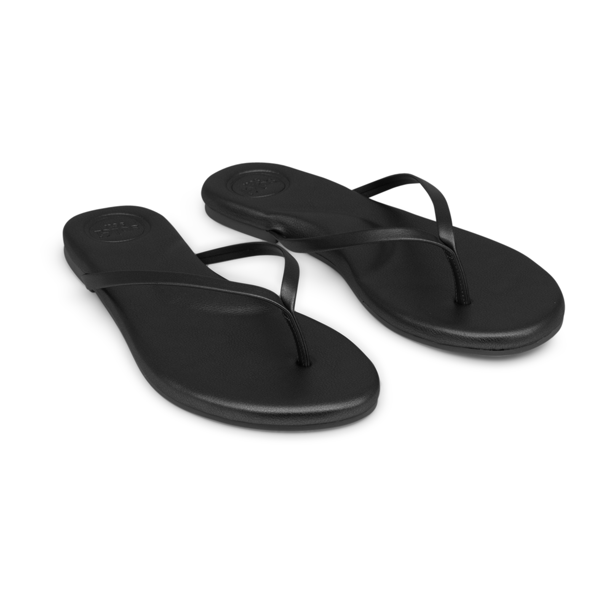 Solid Black Flip Flop w Arch Support and Padded footbed