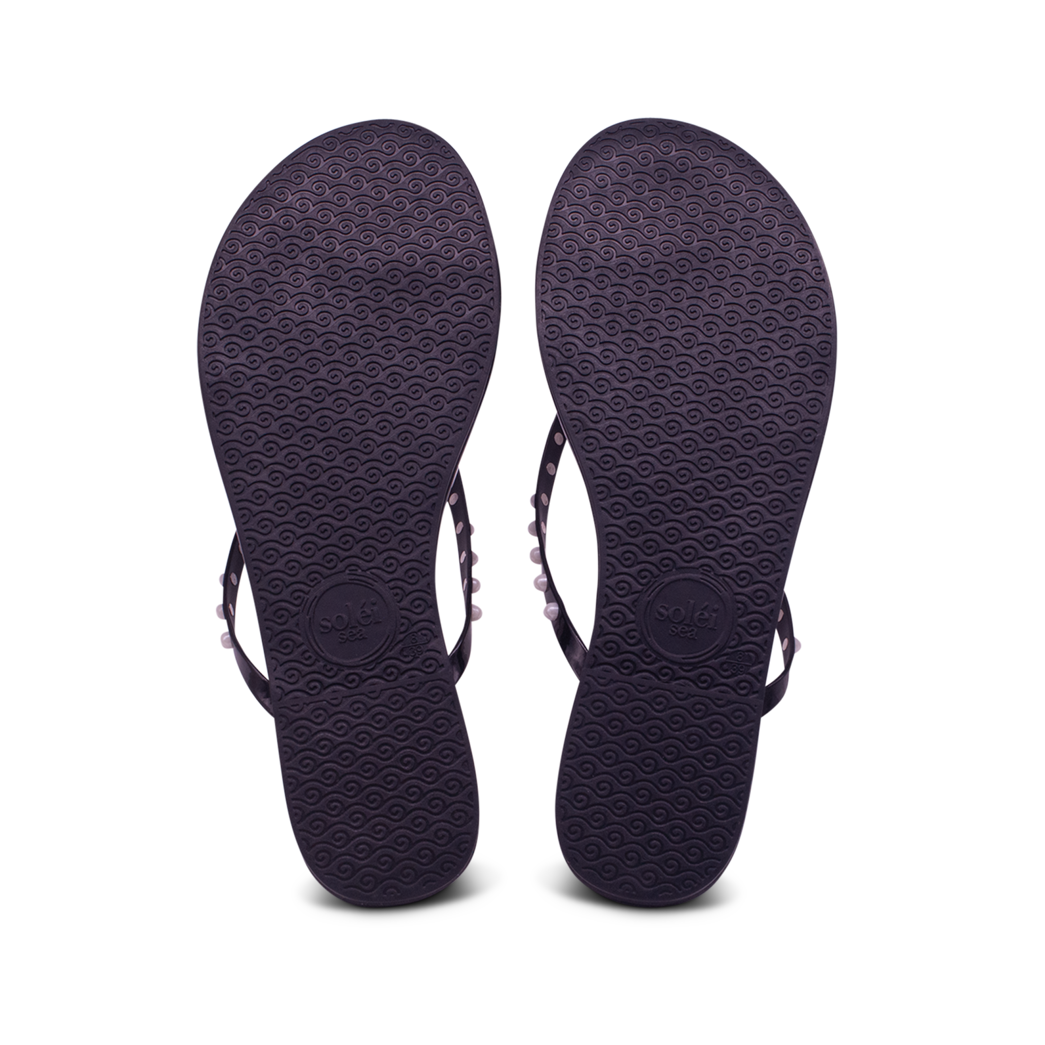 Indie Black Patent with White Pearl Sandal
