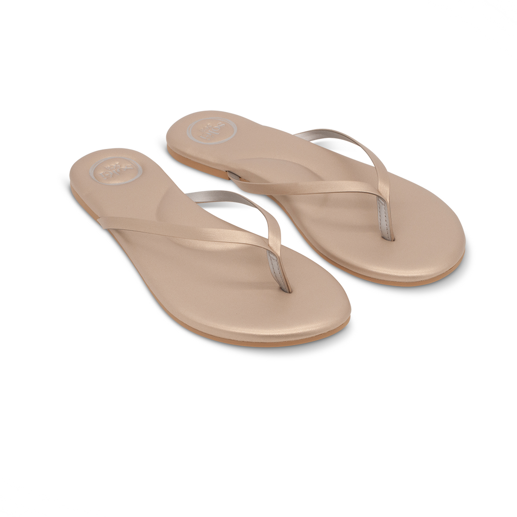 Champagne colored 2025 flip flops
